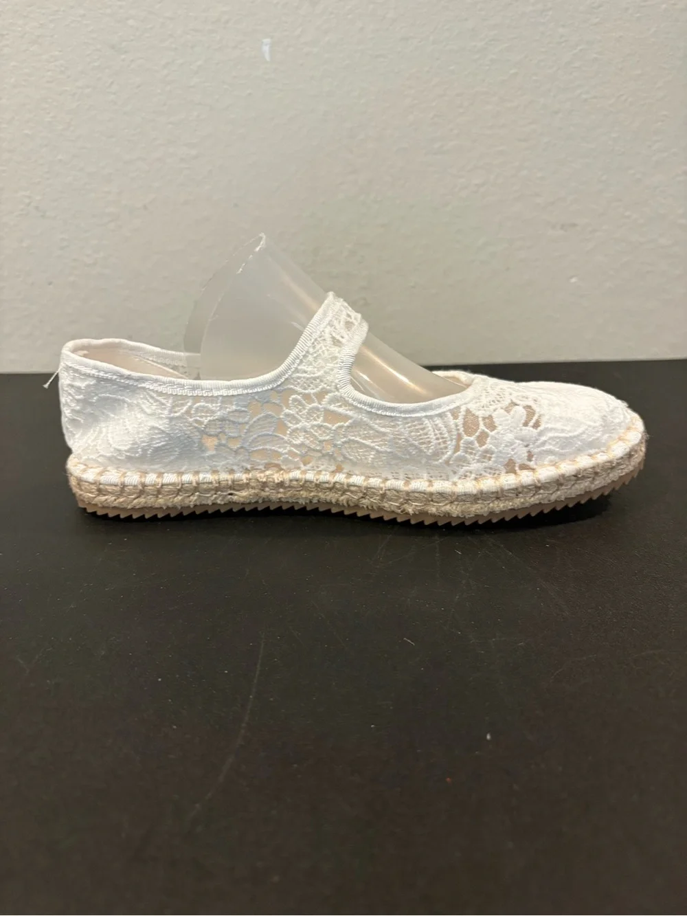 Art Class Kids White Madeline Lace Espadrille Mary Jane Flats Multiple Sizes